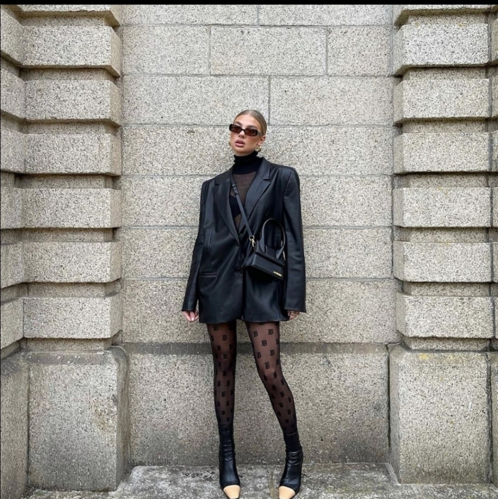 Zara * Oversized Faux Leather Blazer - Picture 6 of 16